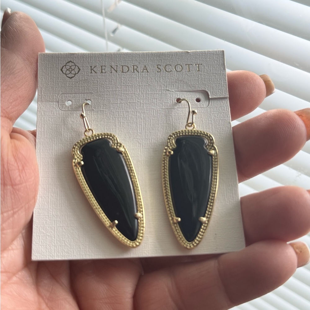 Kendra Scott Skylar Gold and Black Drop Earrings